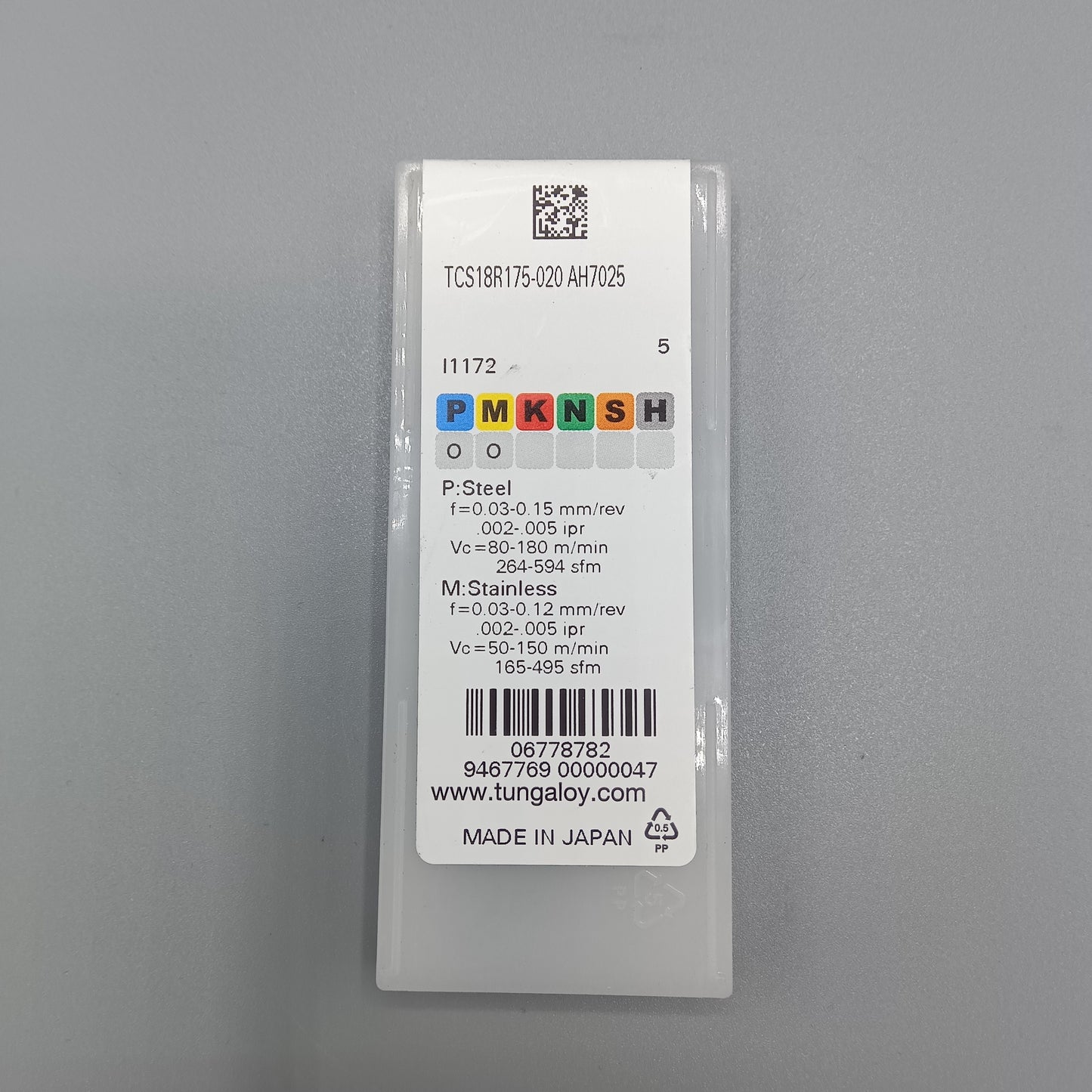 タンガロイ TCS18R175-020 AH7025 スローアウェイチップ TUNGALOY