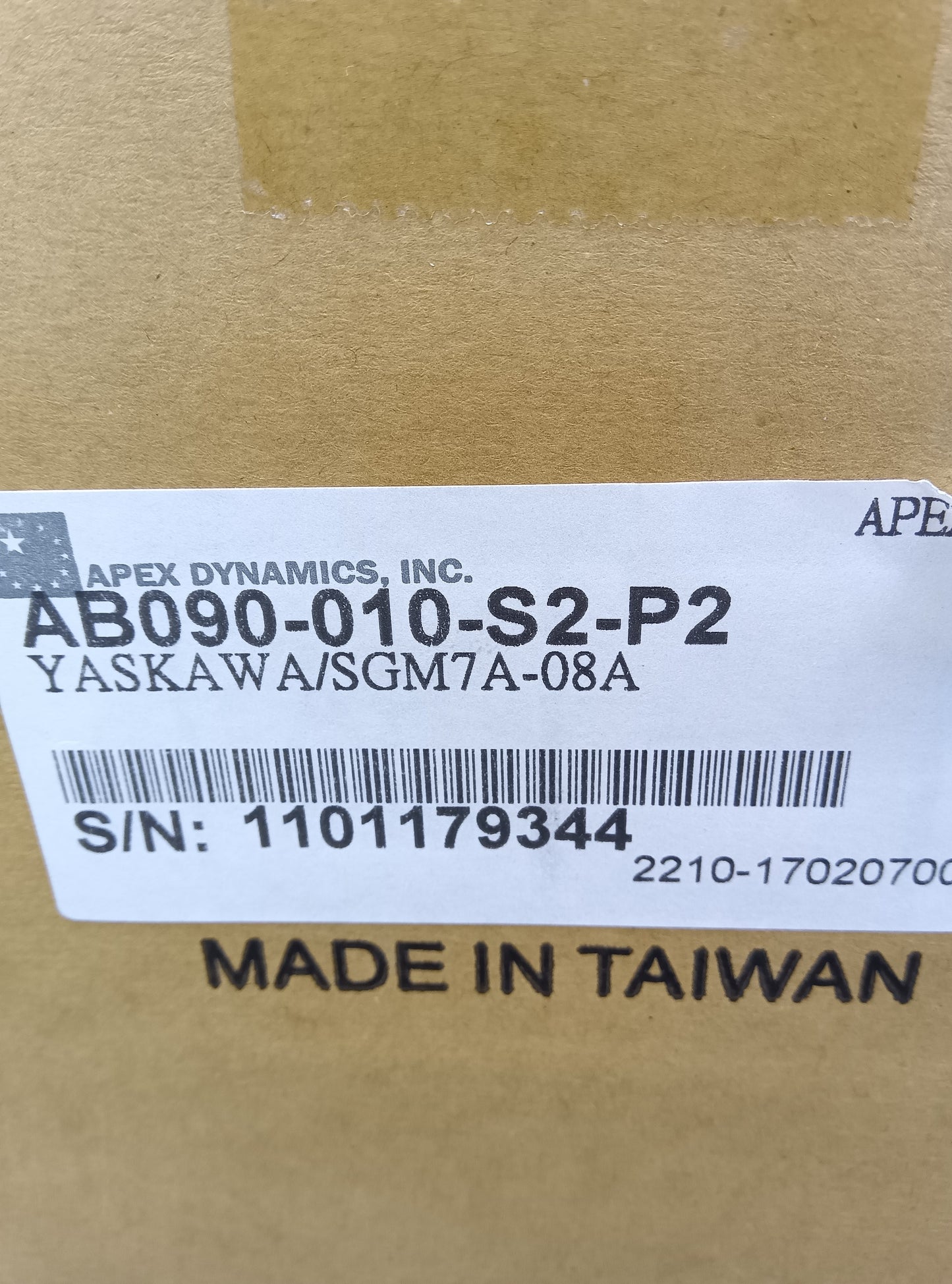 Yaskawa Electric AB090-010-S2-P2 Servo Motor/Pack