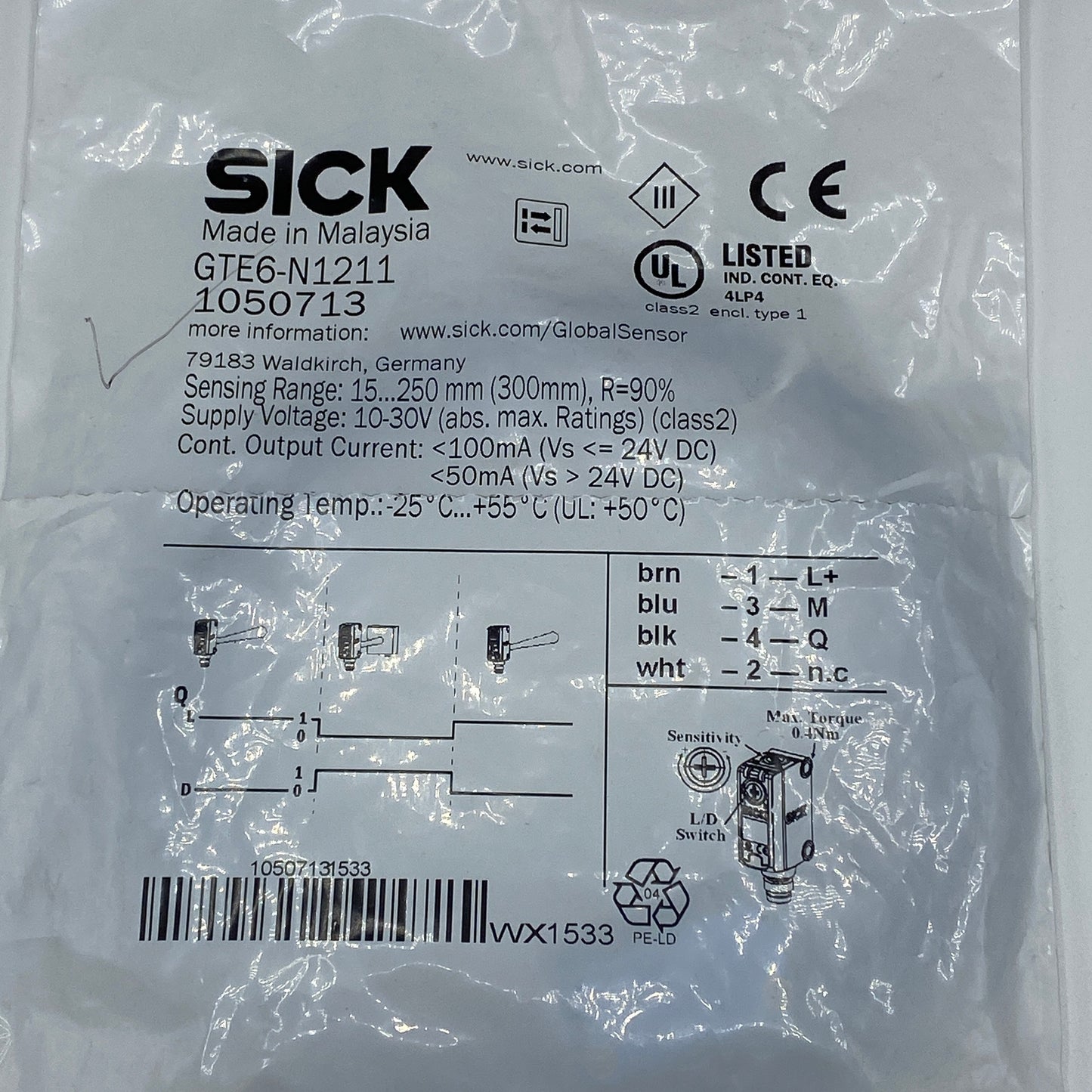 SICK GTE6-N1211 Compact photoelectric sensor