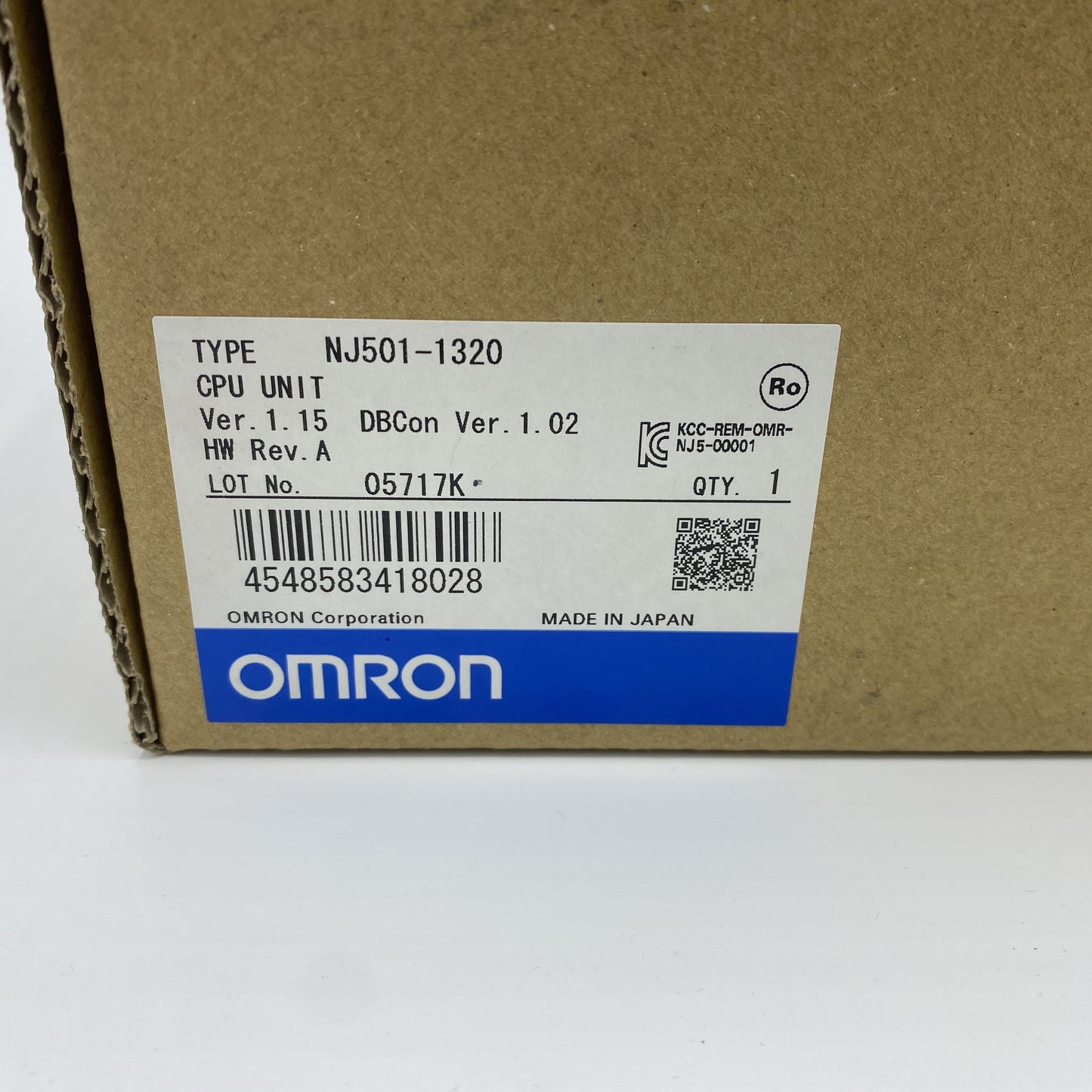 OMRON NJ501-1320 CPU Unit  PLC PLC Sequencer CPU