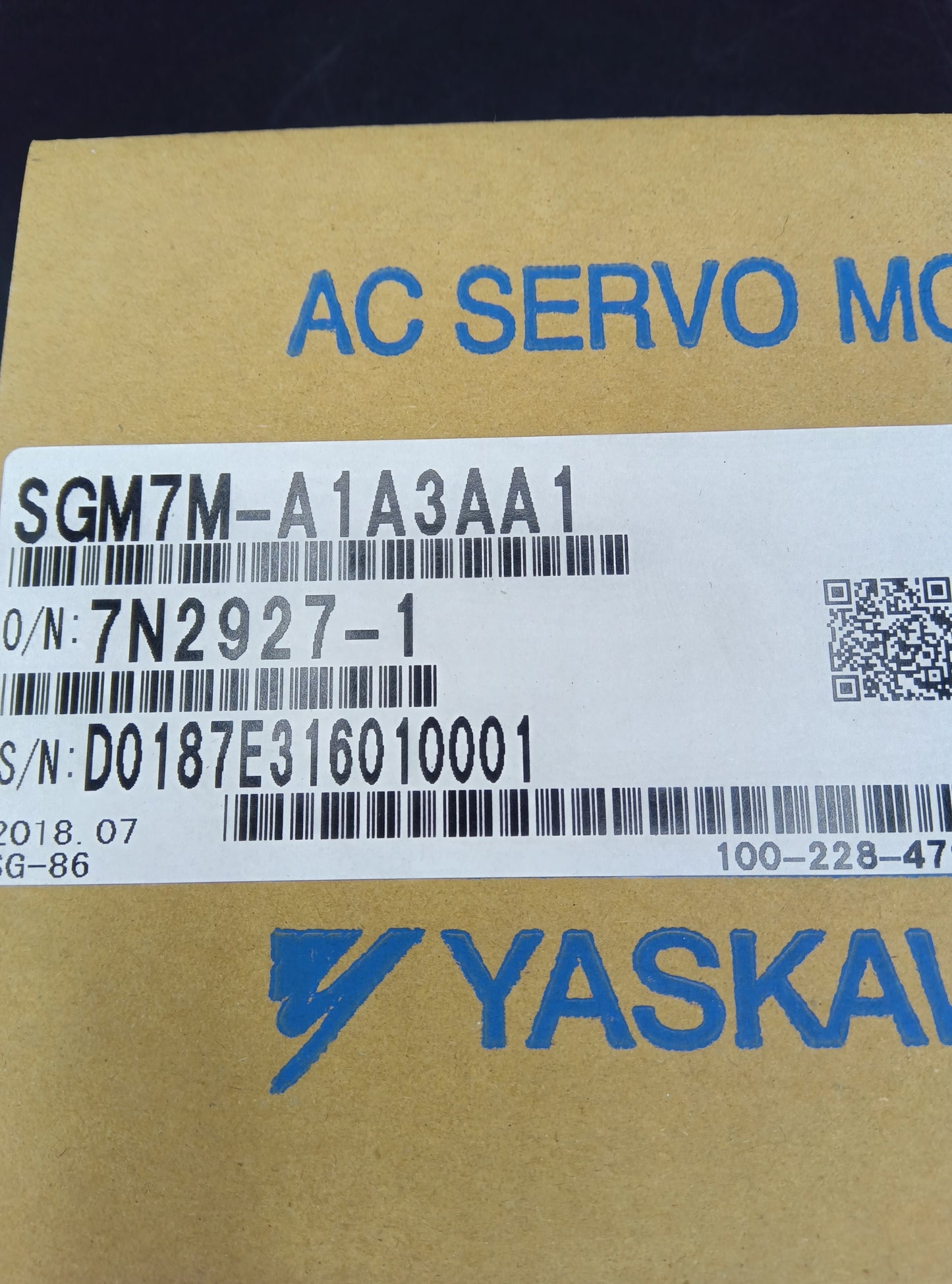 Yaskawa Electric SGM7M-A1A3AA1 Servo Motor/Pack