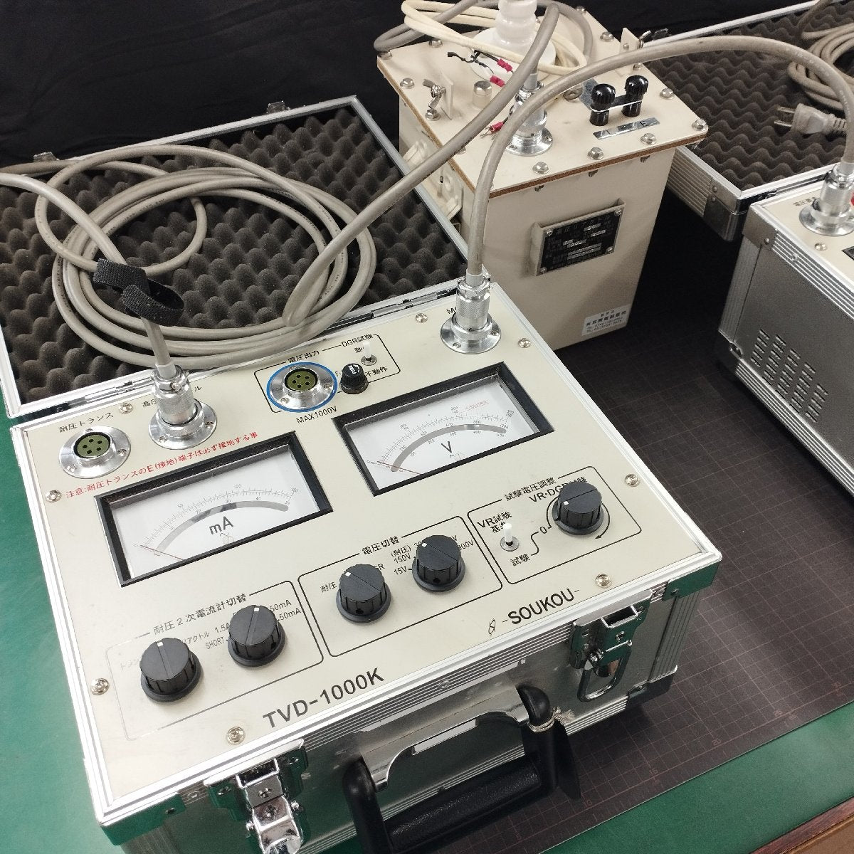 双興電機製作所 OCR-50CK, TVD-1000K, L-13K 中古 過電流・地絡継電器試験装置 電圧要素テスタ 高圧リアクトル | 八雲機械工具
